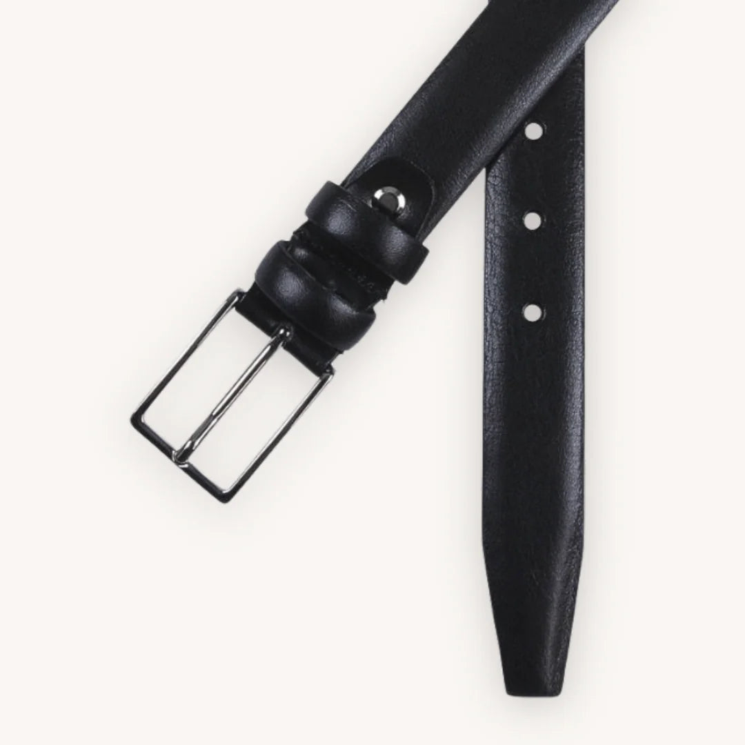 Portia Black Leather Belt