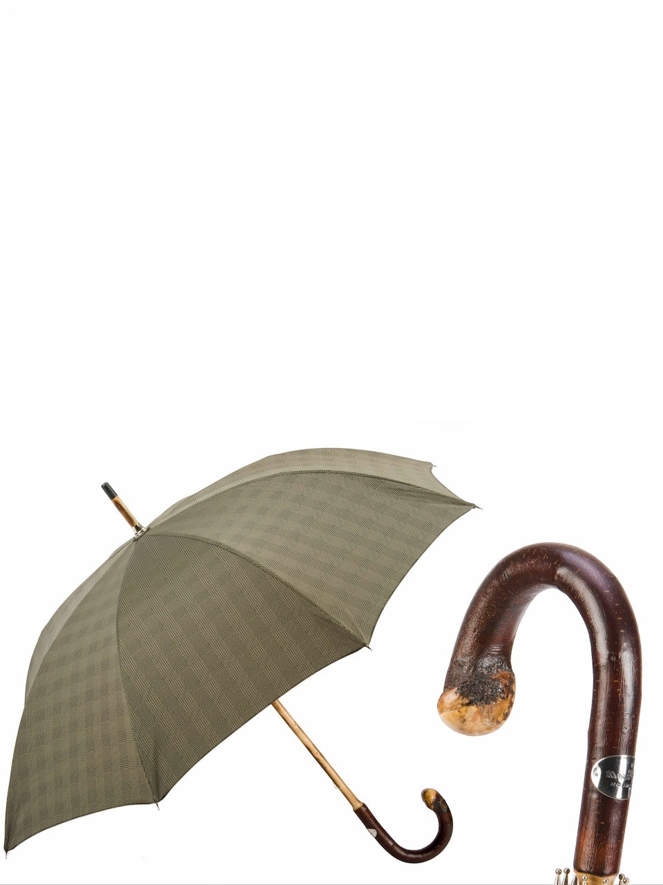 Pasotti 1956 SOLID CHESTNUT STRIPED UMBRELLA WITH KNOB END