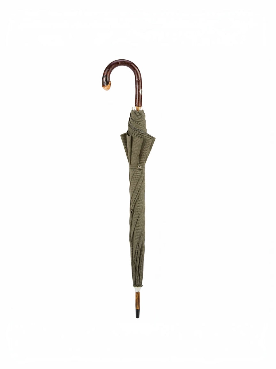 Pasotti 1956 SOLID CHESTNUT STRIPED UMBRELLA WITH KNOB END