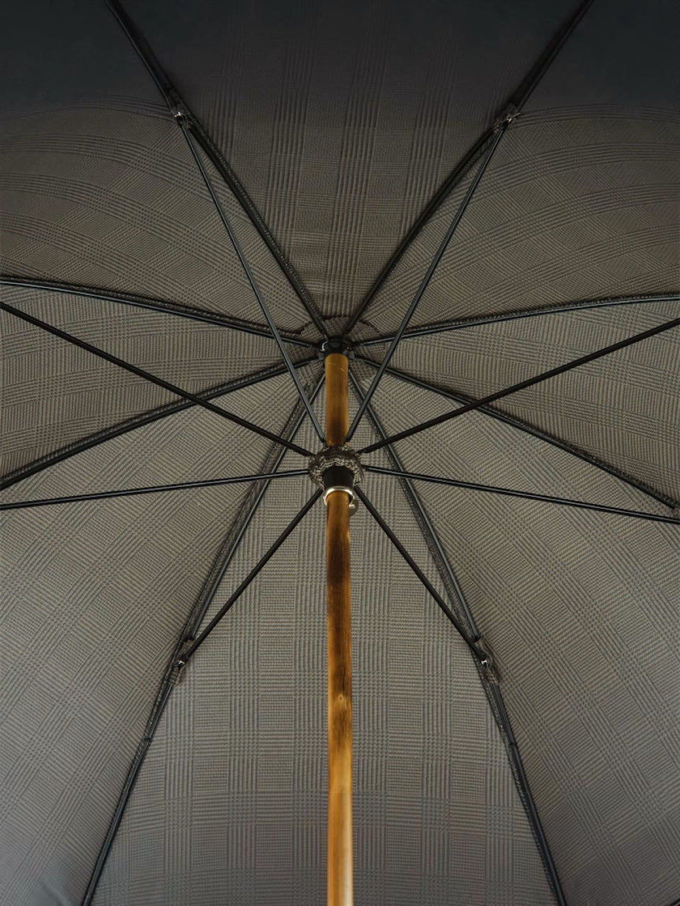Pasotti 1956 SOLID CHESTNUT STRIPED UMBRELLA WITH KNOB END