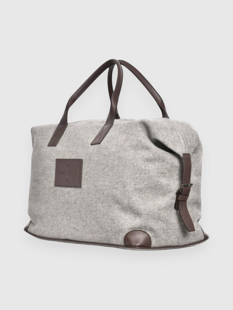 Gran Sasso Herringbone Travel Bag Grey/Brown