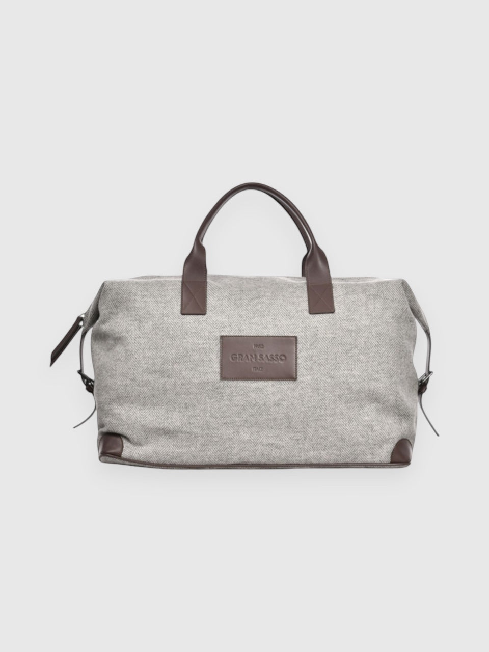 Gran Sasso Herringbone Travel Bag Grey/Brown