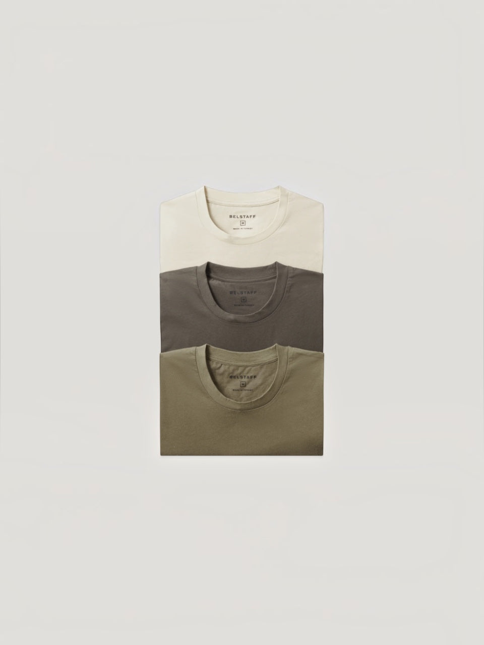 Belstaff 3 Pack T-Shirt Olive/Khaki Green/Pale Stone