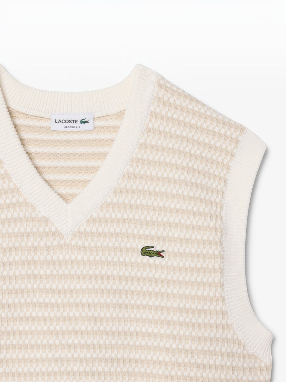 Lacoste Striped Knit Sweater Vest