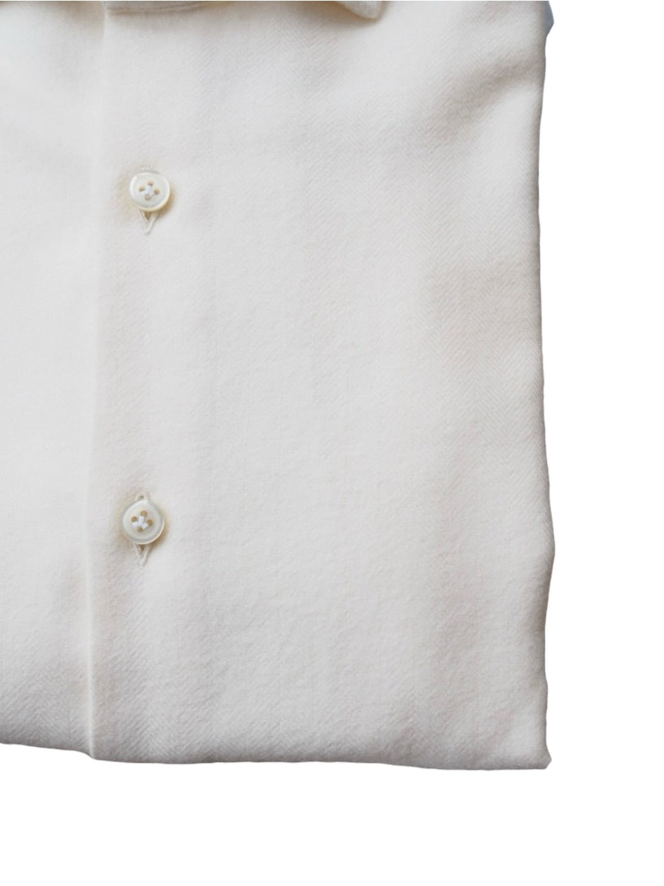 Sonrisa Luxury Herringbone Flannel Shirt Off White