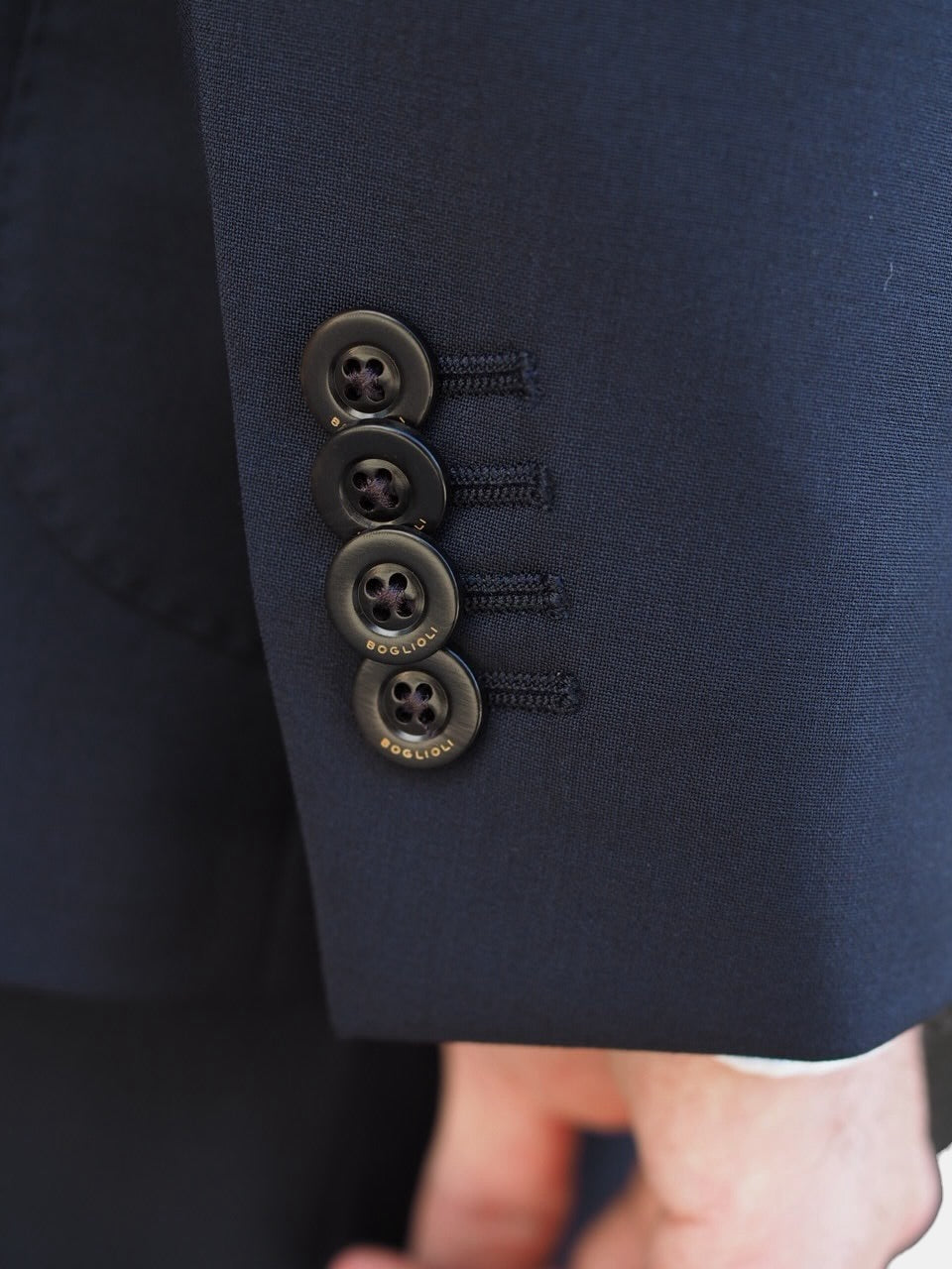 Boglioli Double-Breasted Wool Suit Navy