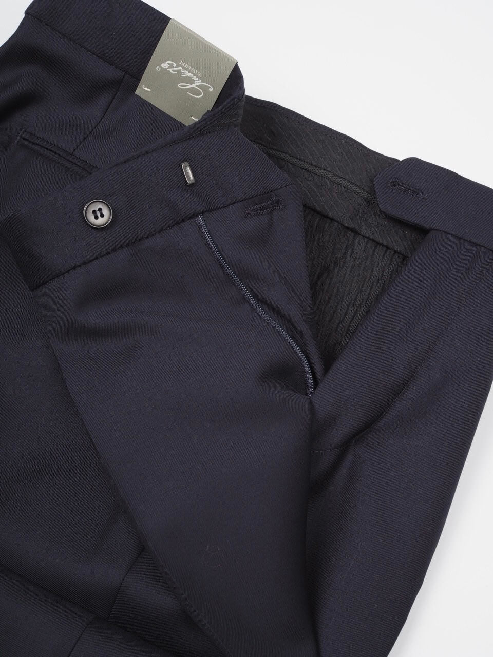 Studio 73 Wool Trousers With Side Adjusters Navy
