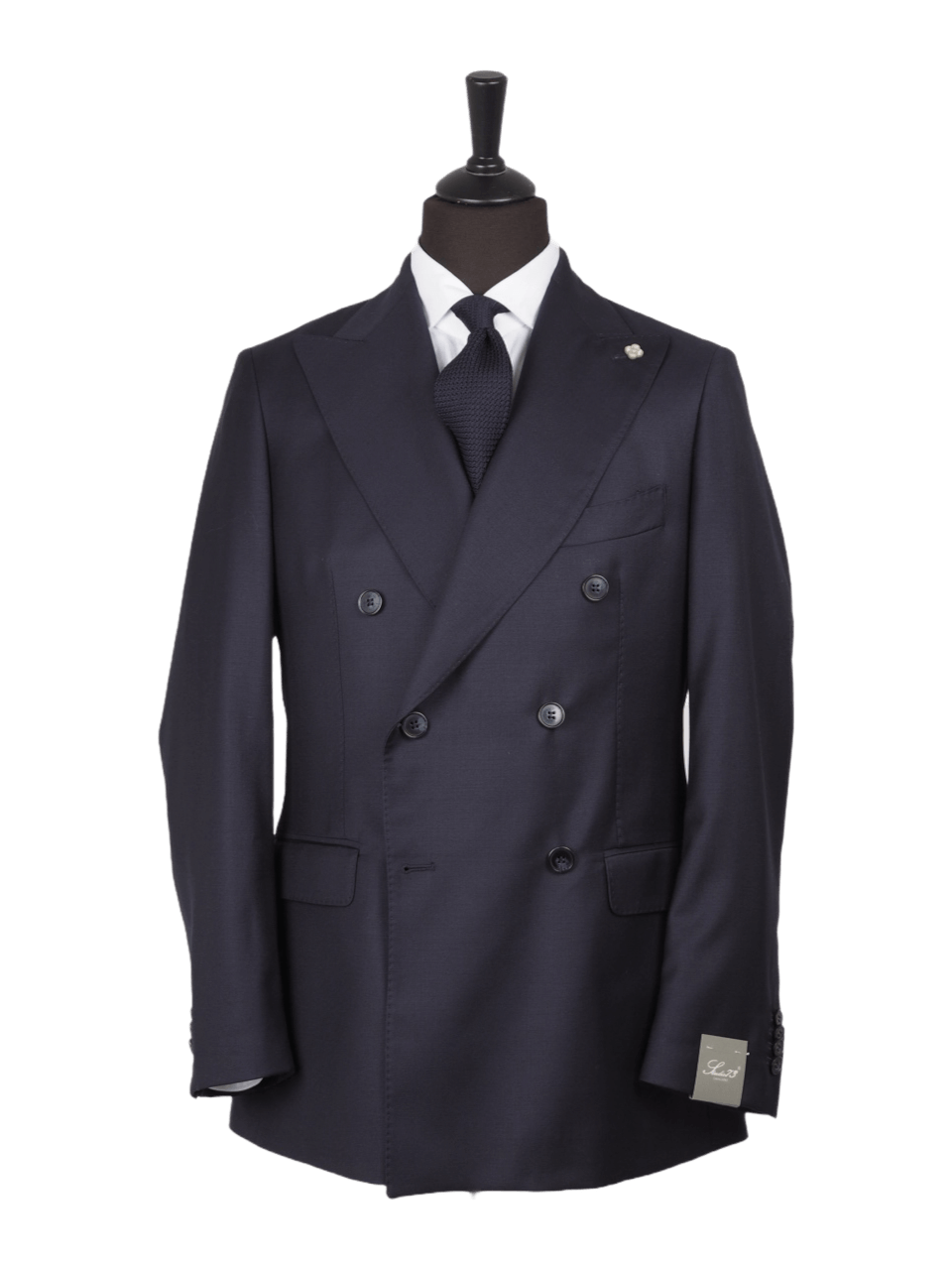 Studio 73 DB Wool Jacket With Peak Lapel Navy