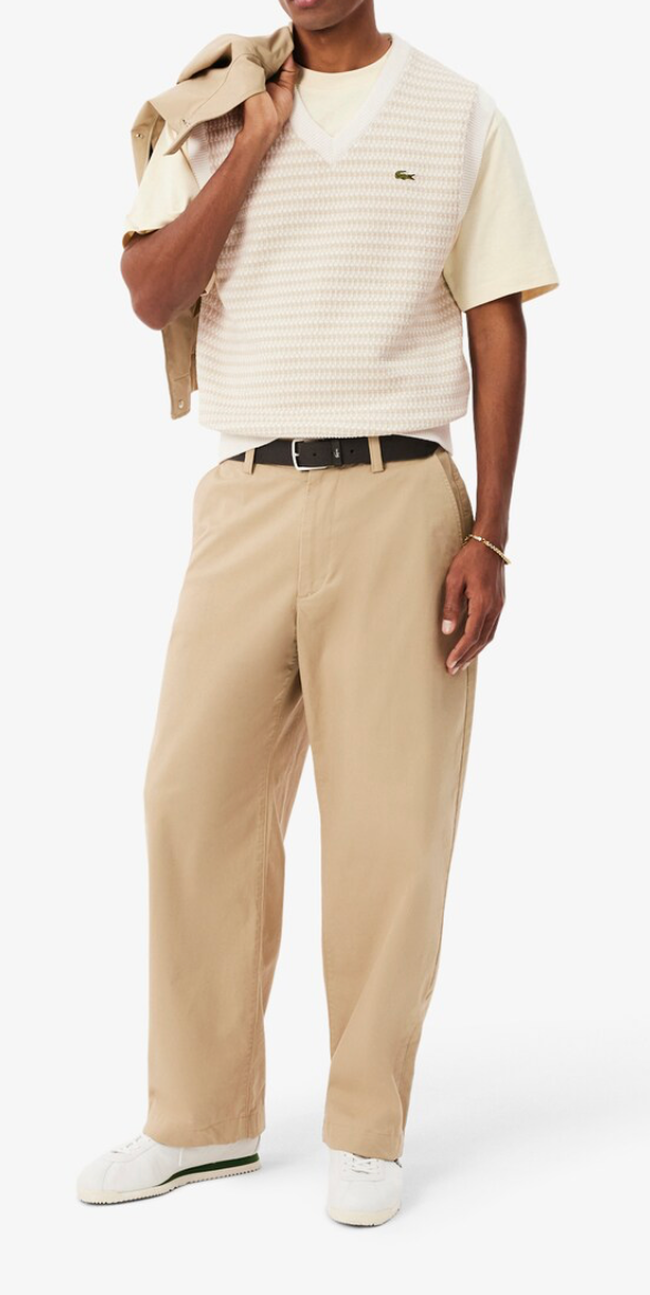 Lacoste Striped Knit Sweater Vest