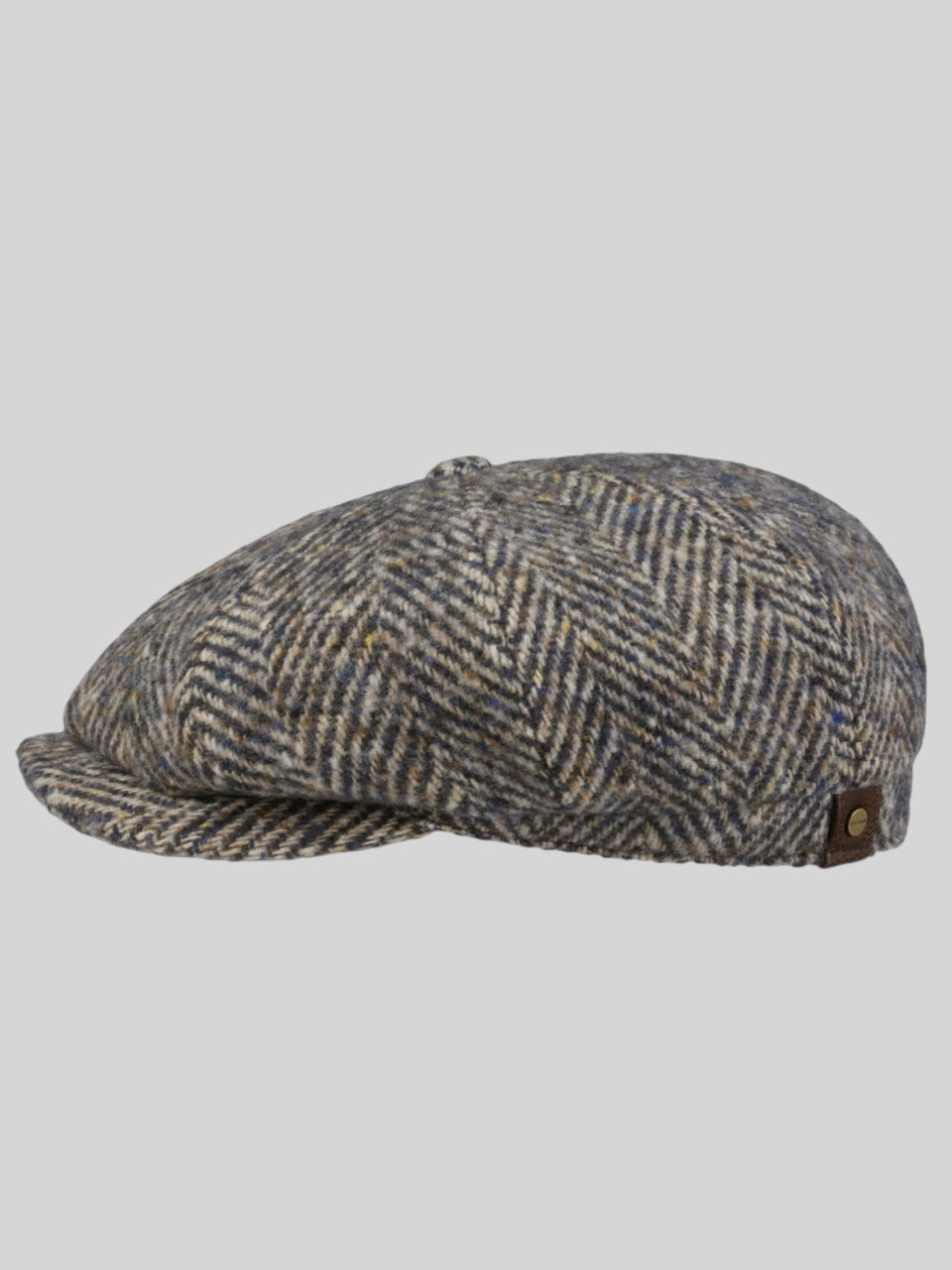 Stetson Hatteras Herringbone Tweed Cap Navy