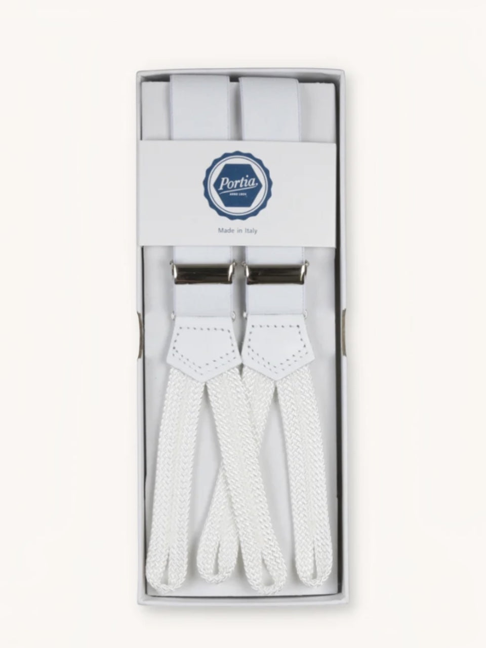 Portia 1924 Exclusive Narrow Suspenders White