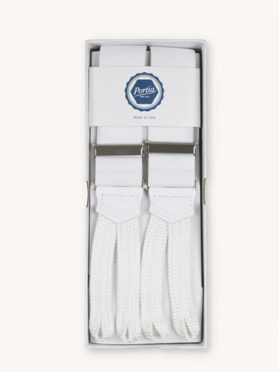 Portia 1924 Exclusive Wide Suspenders White