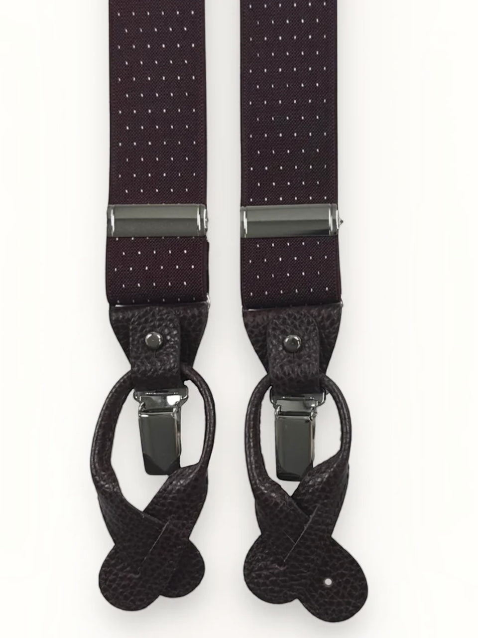 Portia 1924 Exclusive Suspenders Burgundy Dots