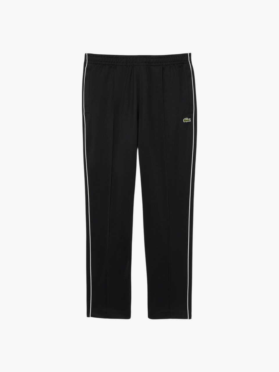 Trim Accent Piqué Sweatpants Black