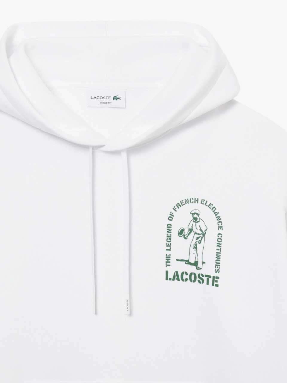 Loose Fit Printed Hoodie White