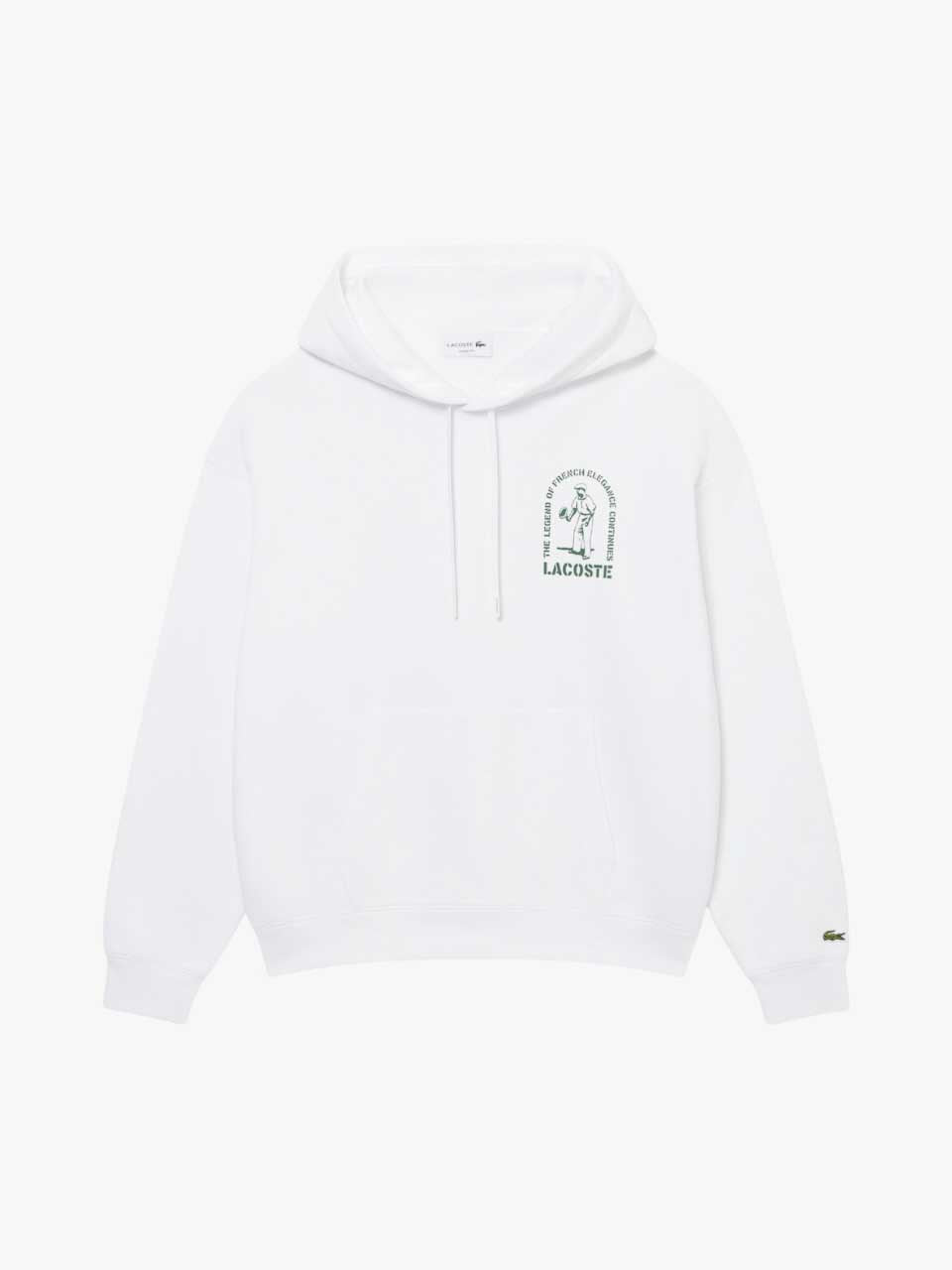 Loose Fit Printed Hoodie White