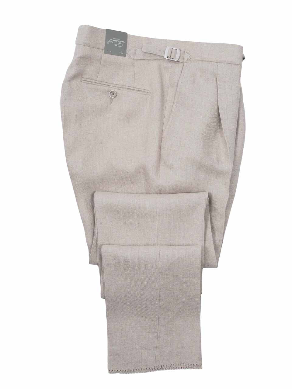 Linen Rome High Waist Trousers Beige