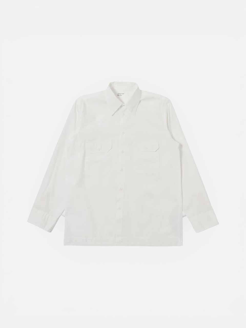 Organic Fine Poplin CPO Shirt White