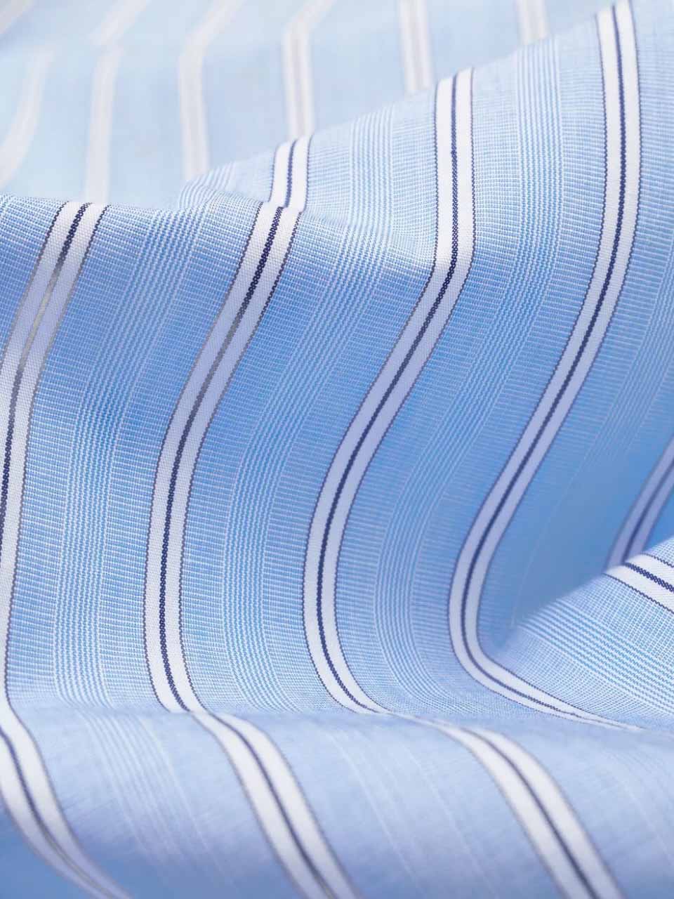 Mc Stripe Square Pocket Shirt Blue