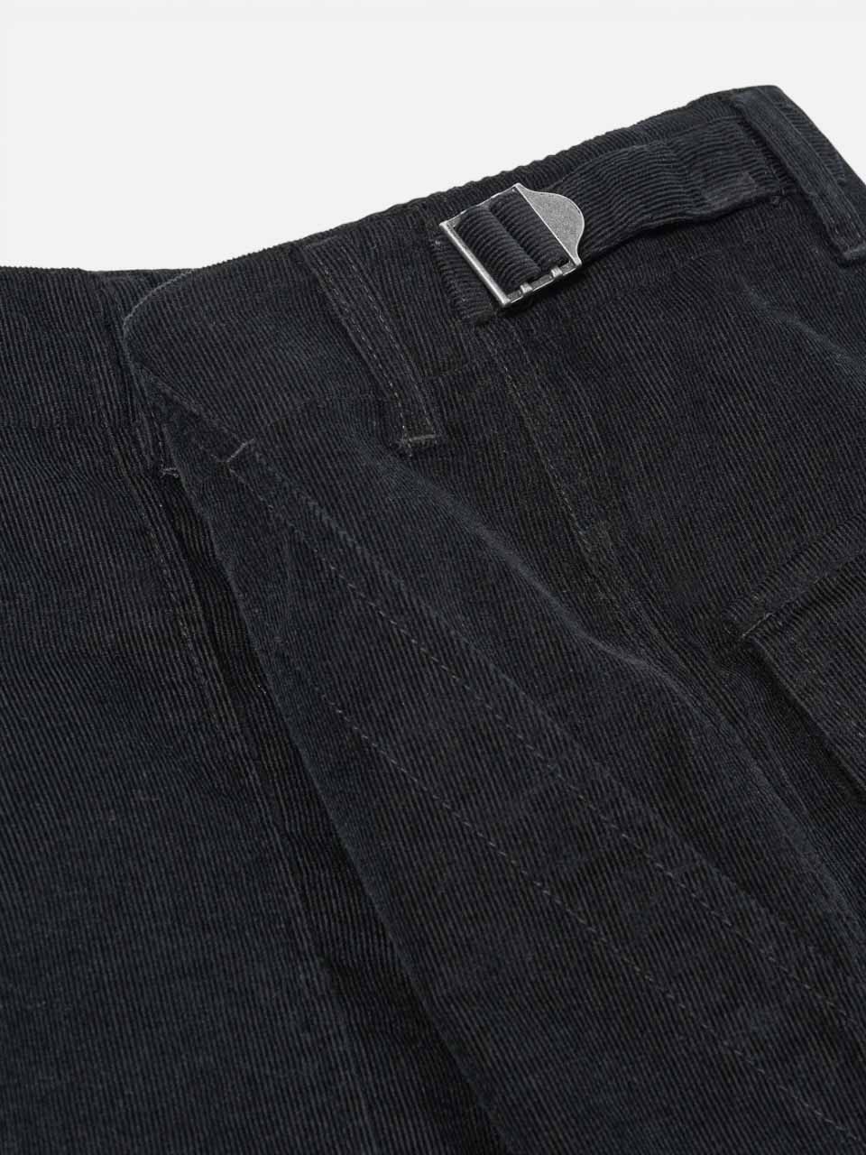 Organic Fine Cord Fatigue Short Black