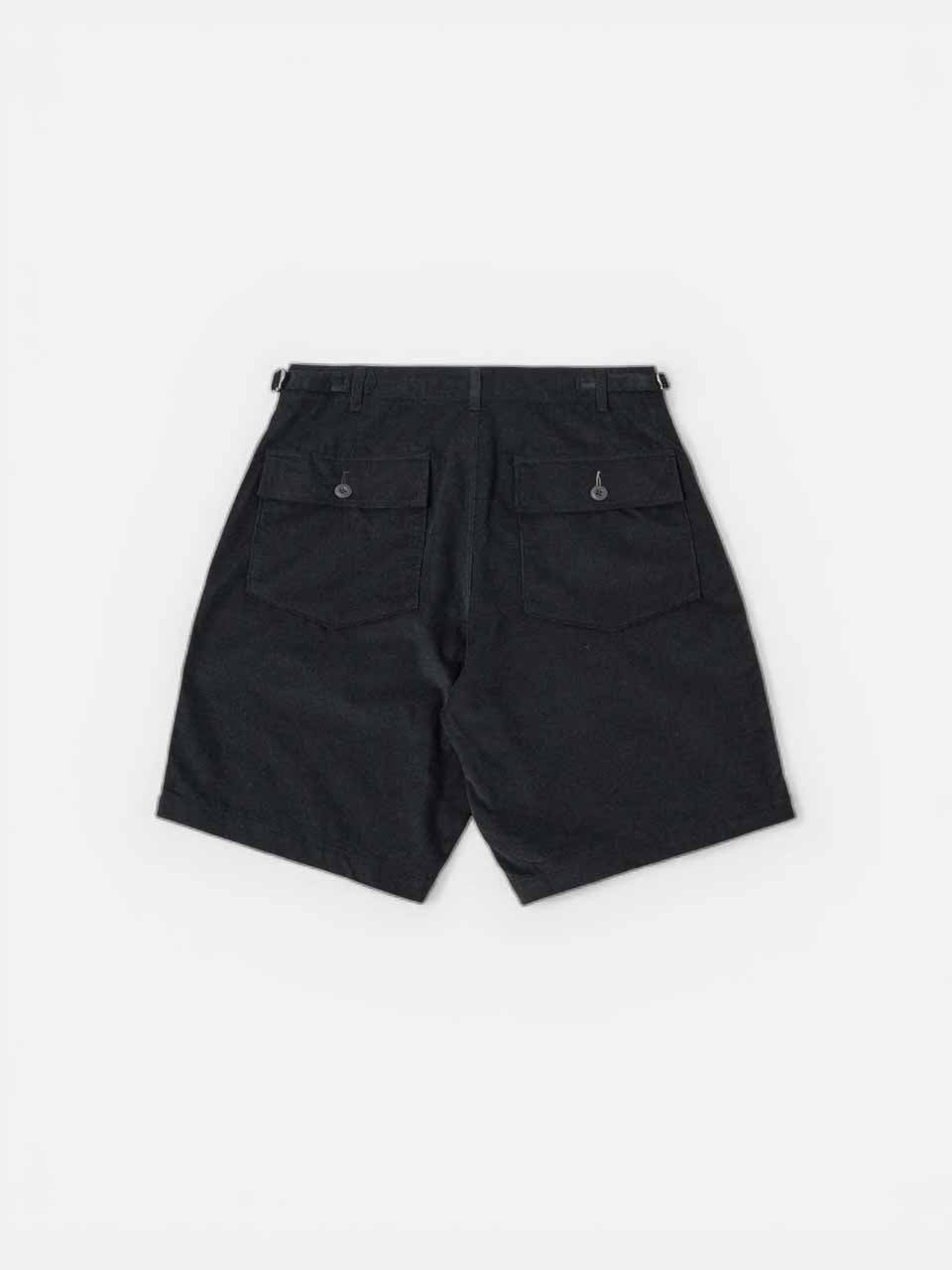 Organic Fine Cord Fatigue Short Black