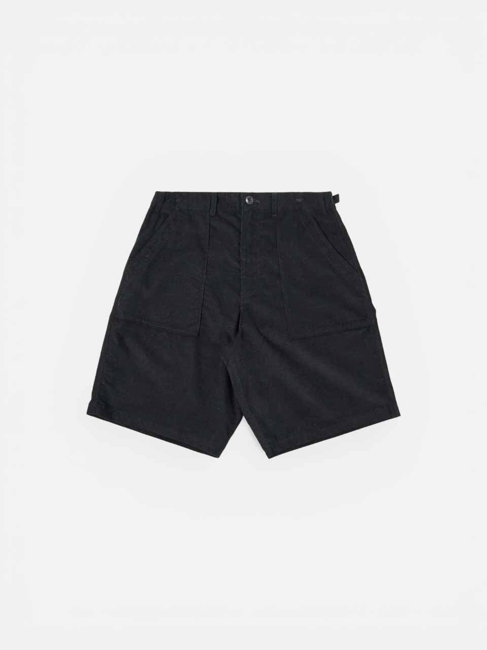 Organic Fine Cord Fatigue Short Black