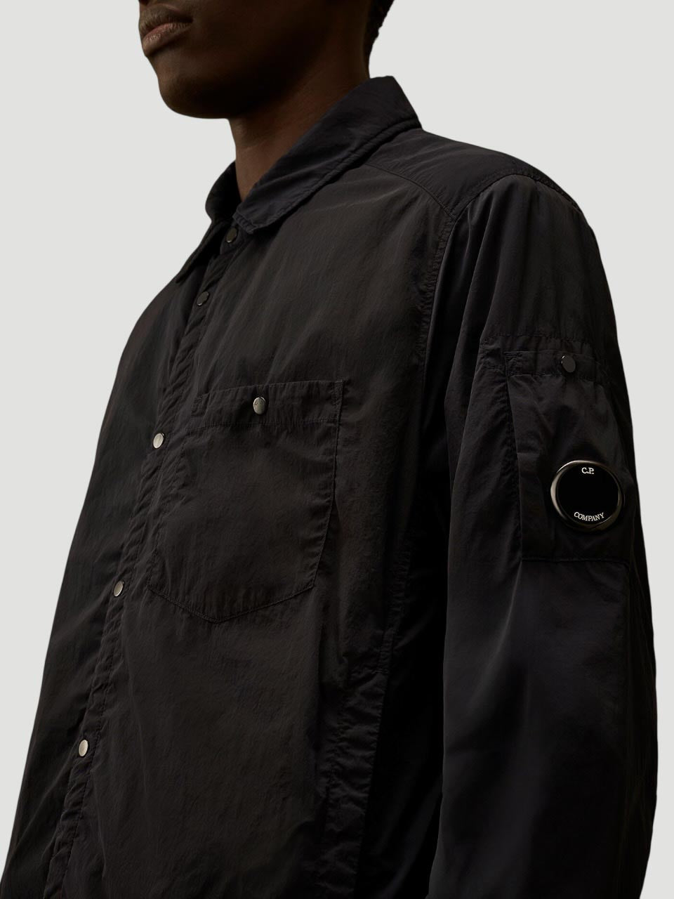 Chrome-R Padded Lens Overshirt Navy