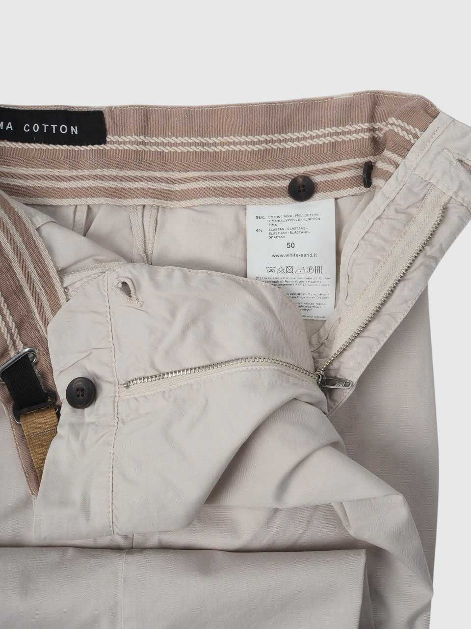 Loose Fit Prima Cotton Trousers Beige
