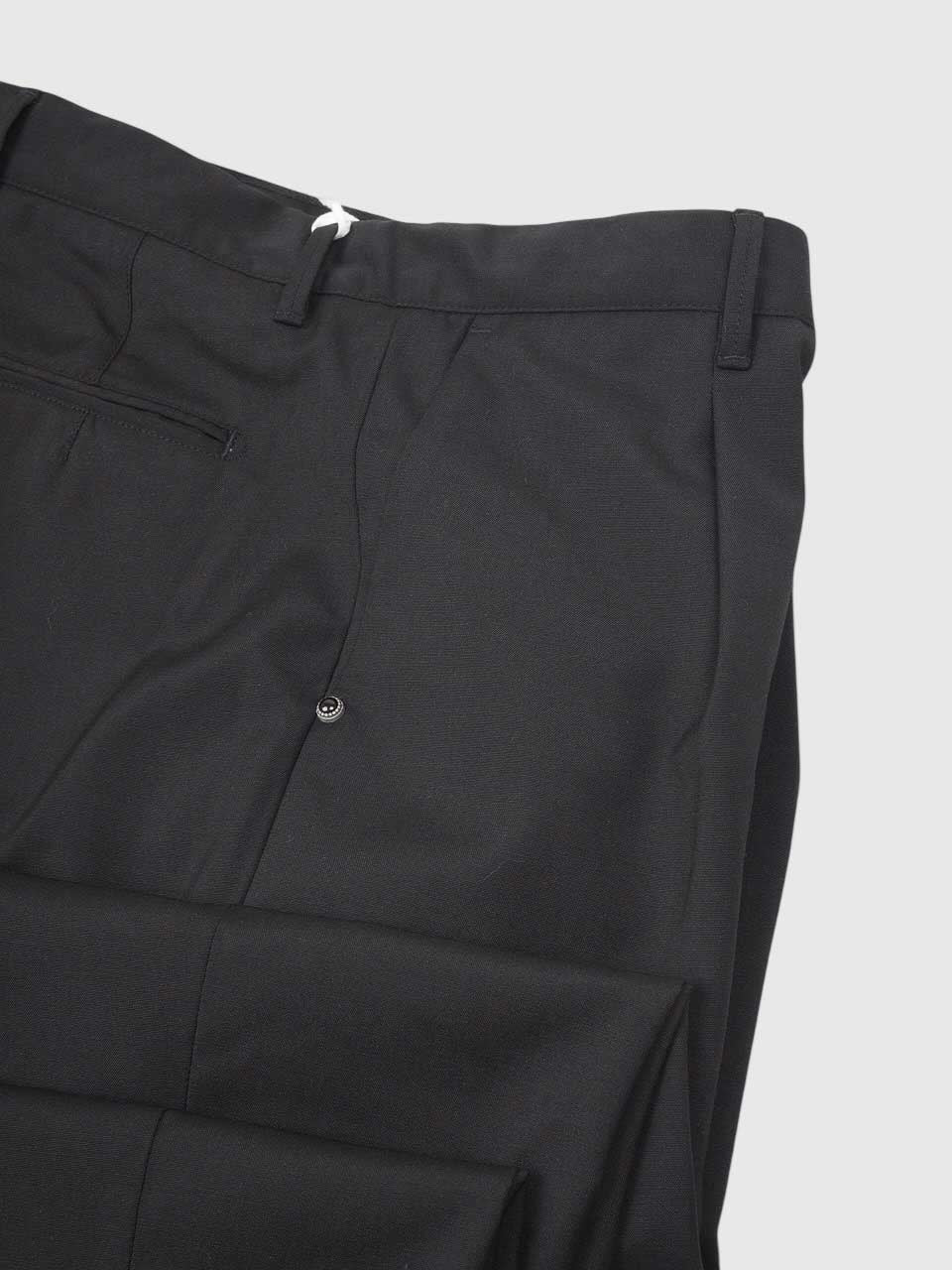 Loose Fit Light Wool Trousers Black