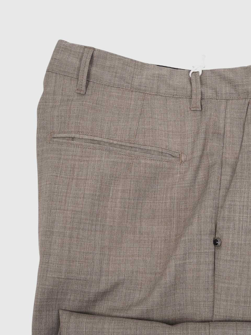 Loose Fit Light Wool Trousers Beige