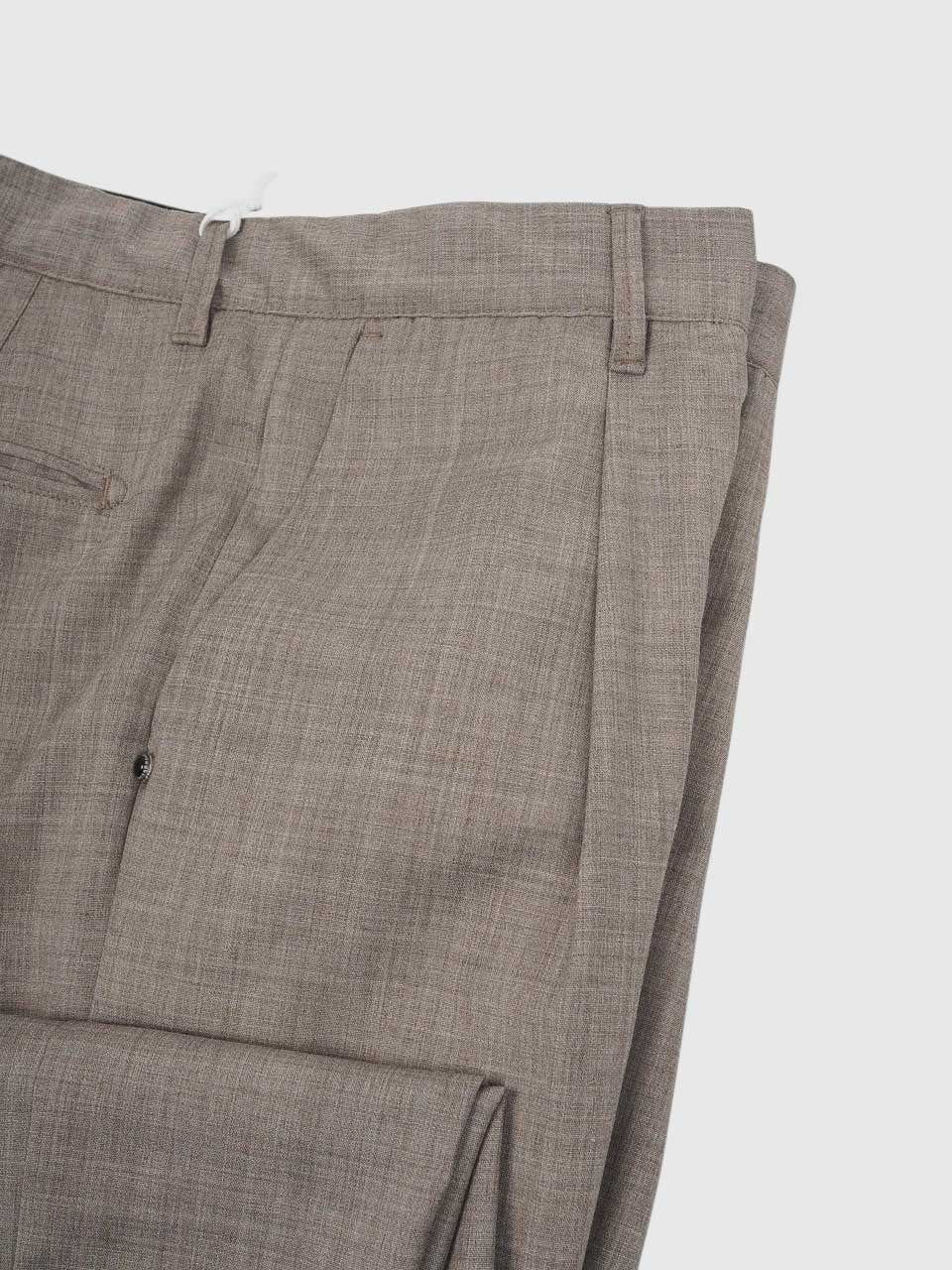 Loose Fit Light Wool Trousers Beige