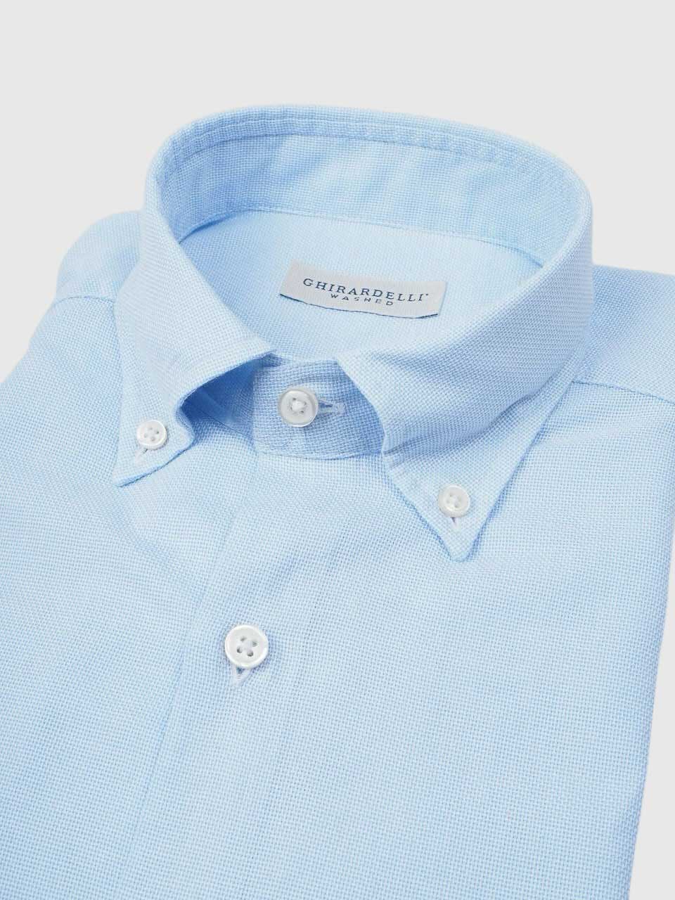 Structure Washed Business Shirt Blue