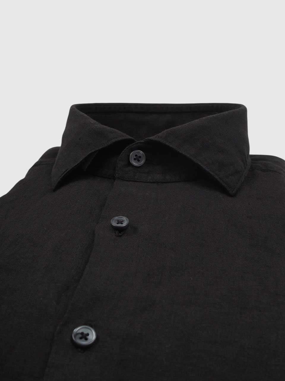 Washed Linen Shirt Black