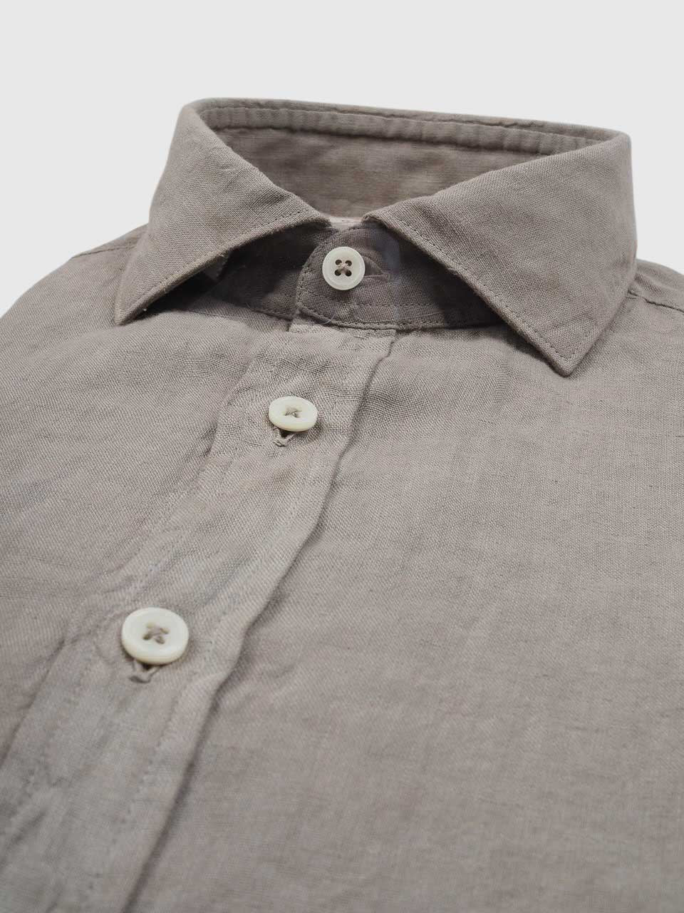 Washed Linen Shirt Taupe