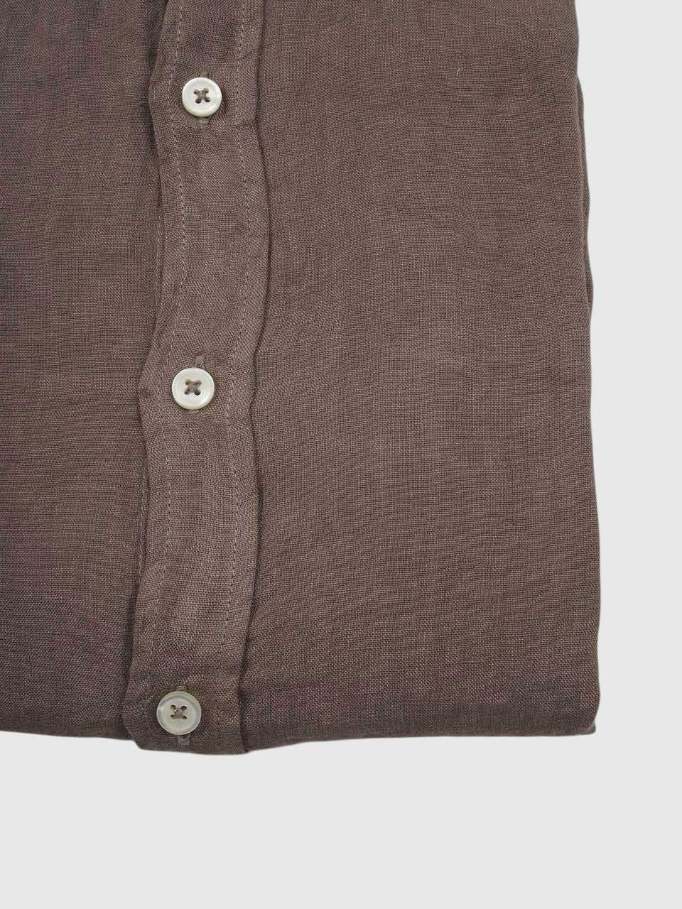 Washed Linen Shirt Brown