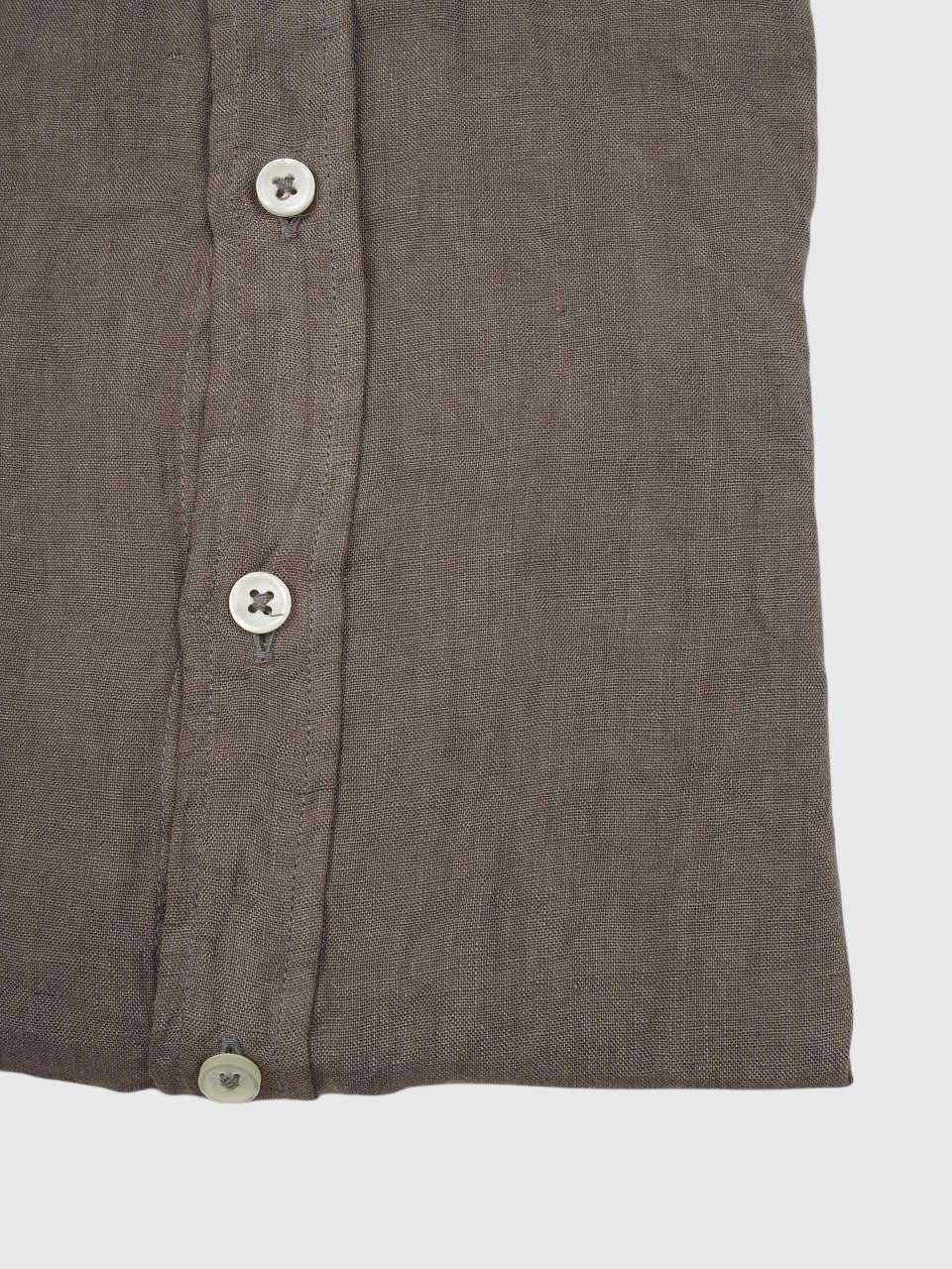 Washed Linen Shirt Light Brown