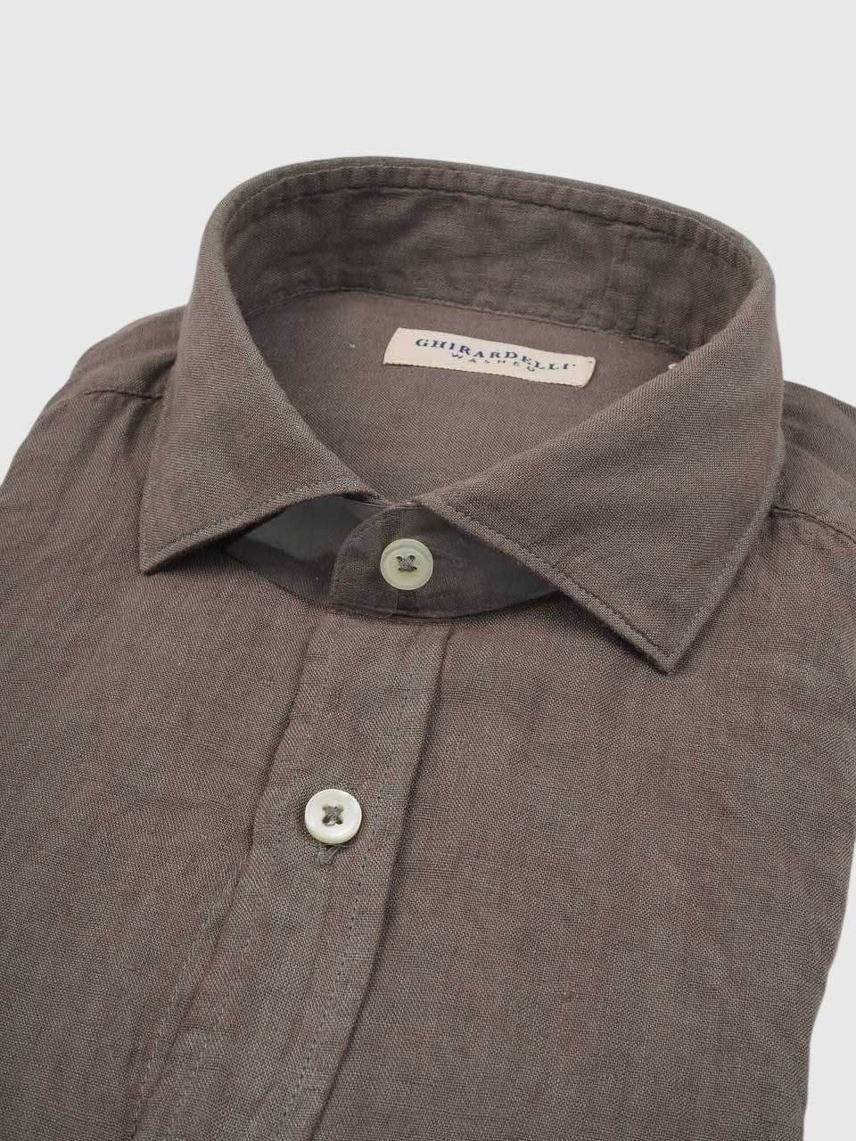 Washed Linen Shirt Light Brown