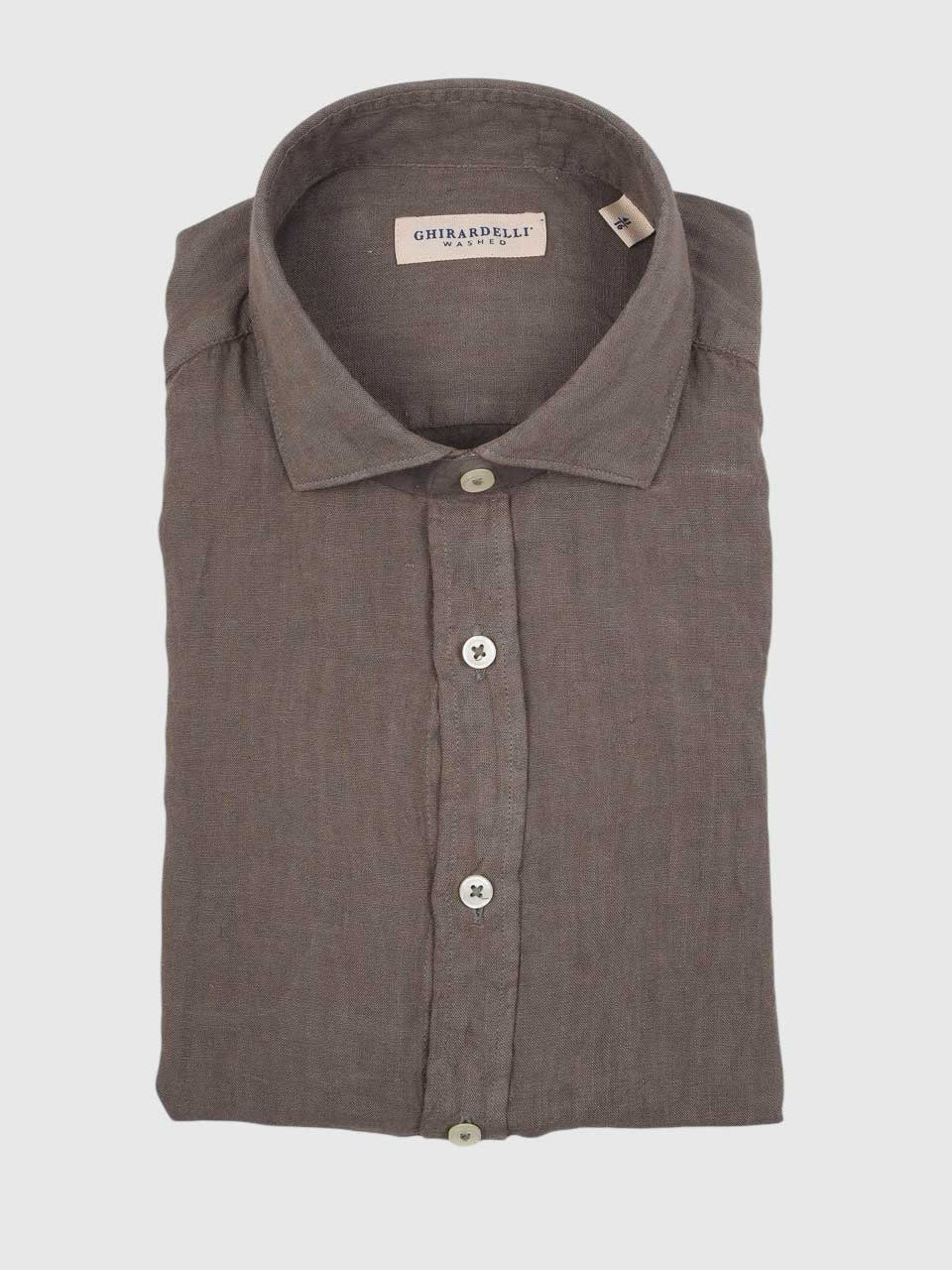 Washed Linen Shirt Light Brown