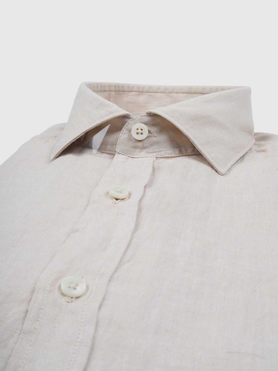Washed Linen Shirt Beige