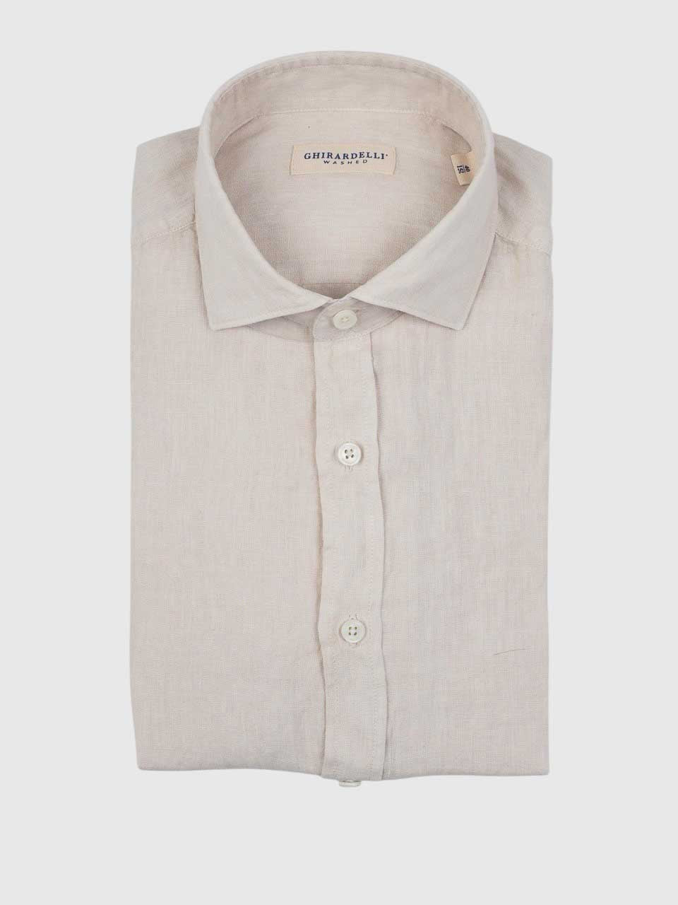 Washed Linen Shirt Beige
