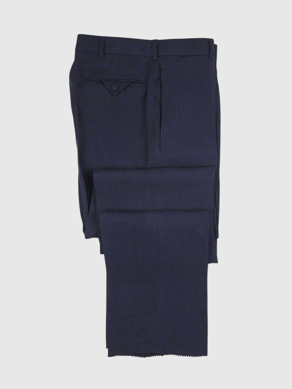 Loose Fit Linen Trousers Navy