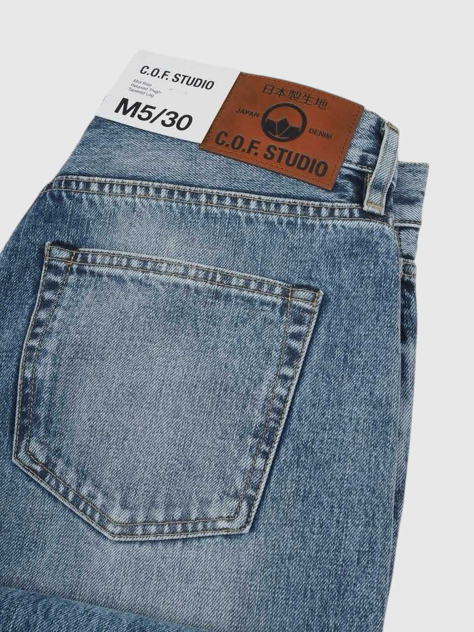 M5 Relaxed Tapered 13oz Kuroki Selvedge Worn Down