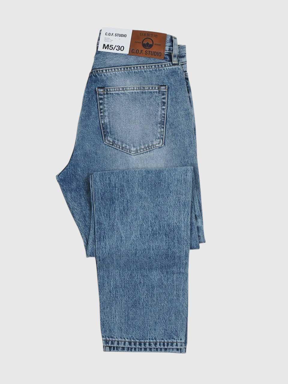 M5 Relaxed Tapered 13oz Kuroki Selvedge Worn Down