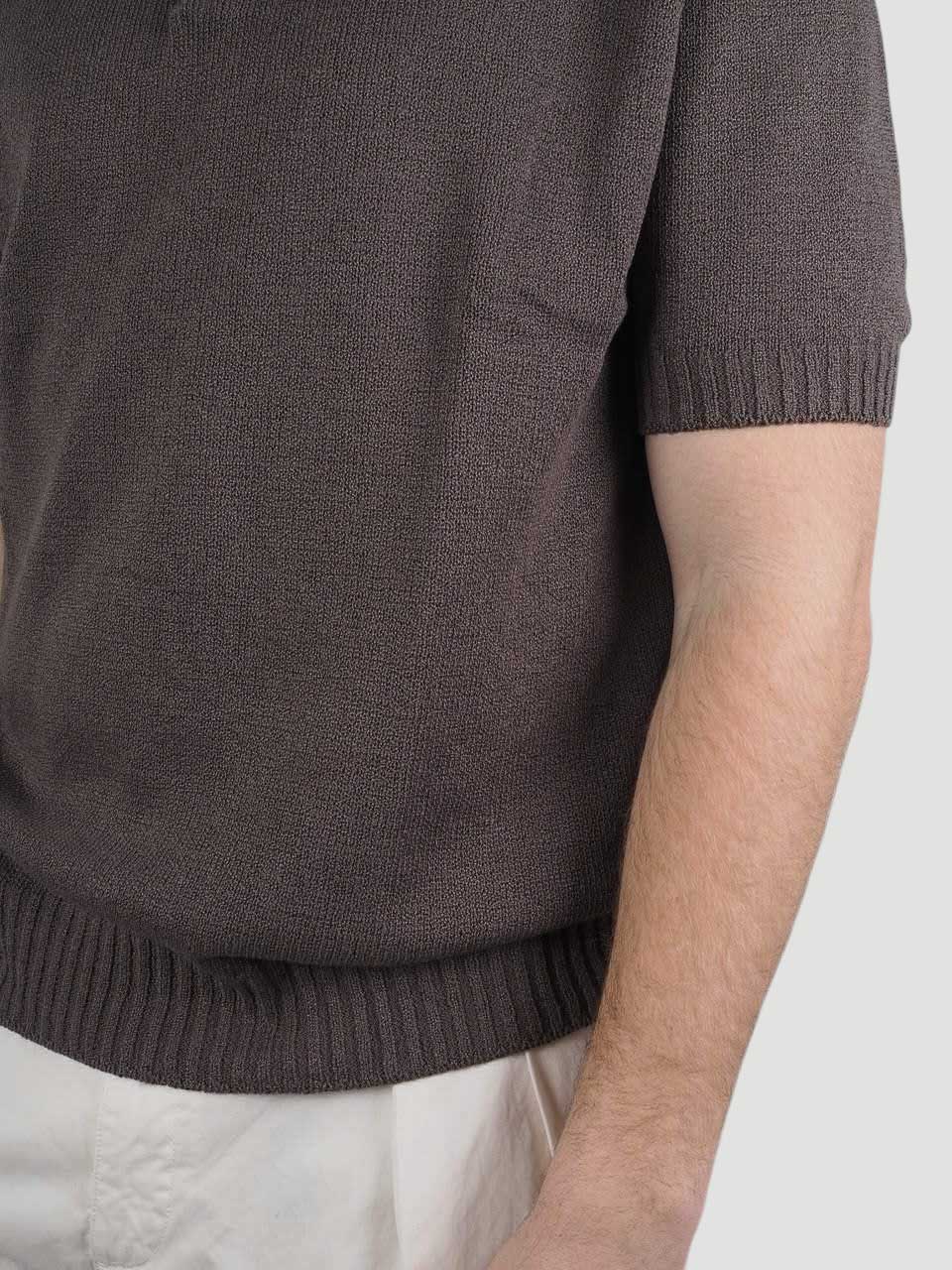 Knitted Cotton Cashmere Polo Brown