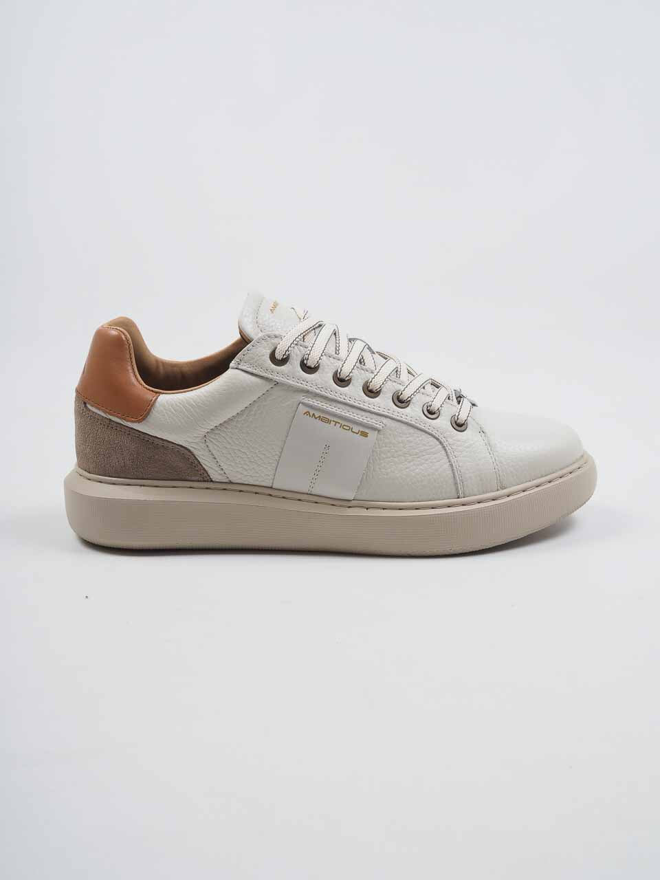 Leather Sneakers White/Beige