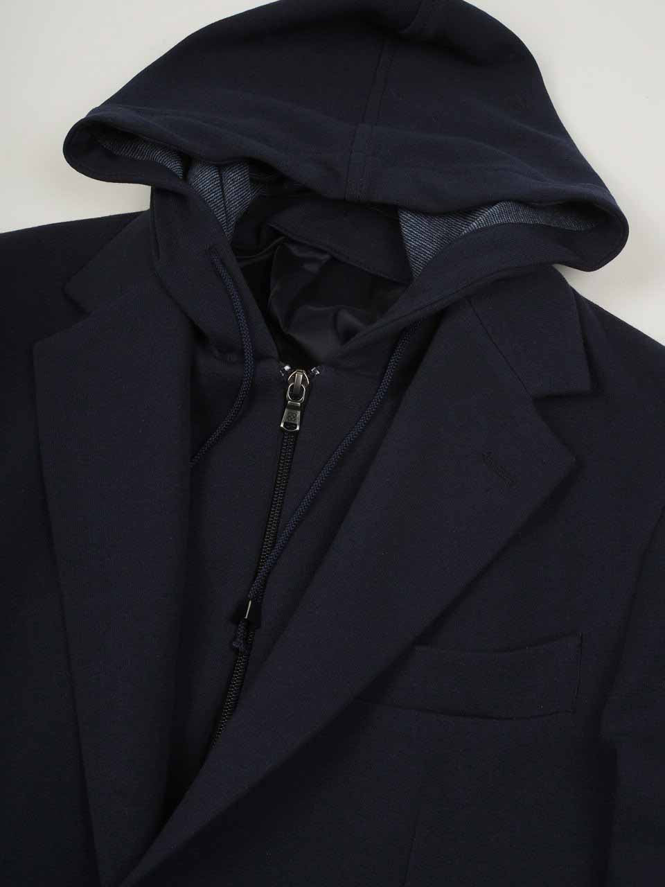 Cotton Blazer Removable Vest Navy