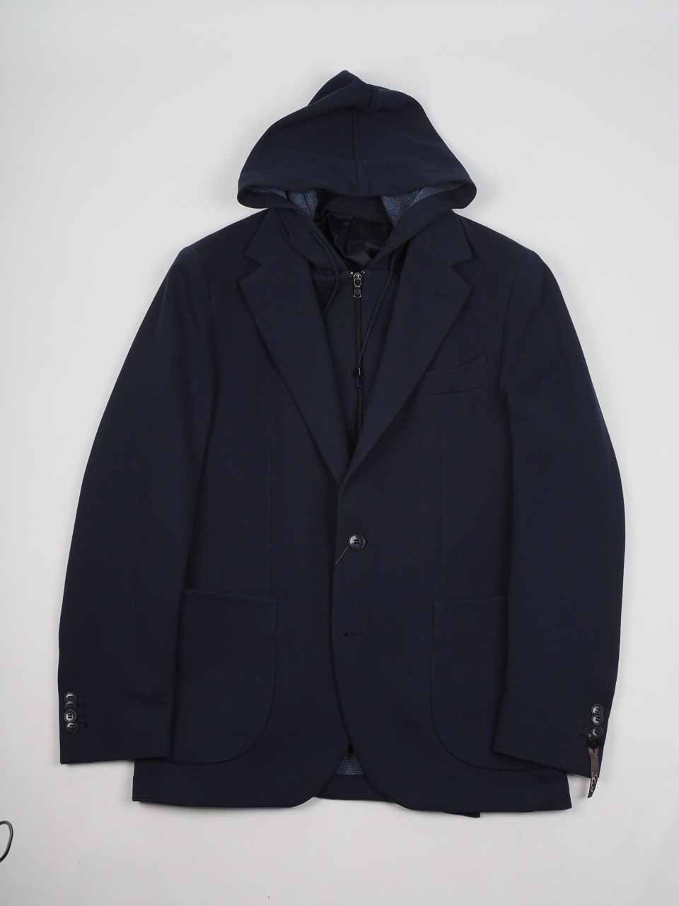 Cotton Blazer Removable Vest Navy