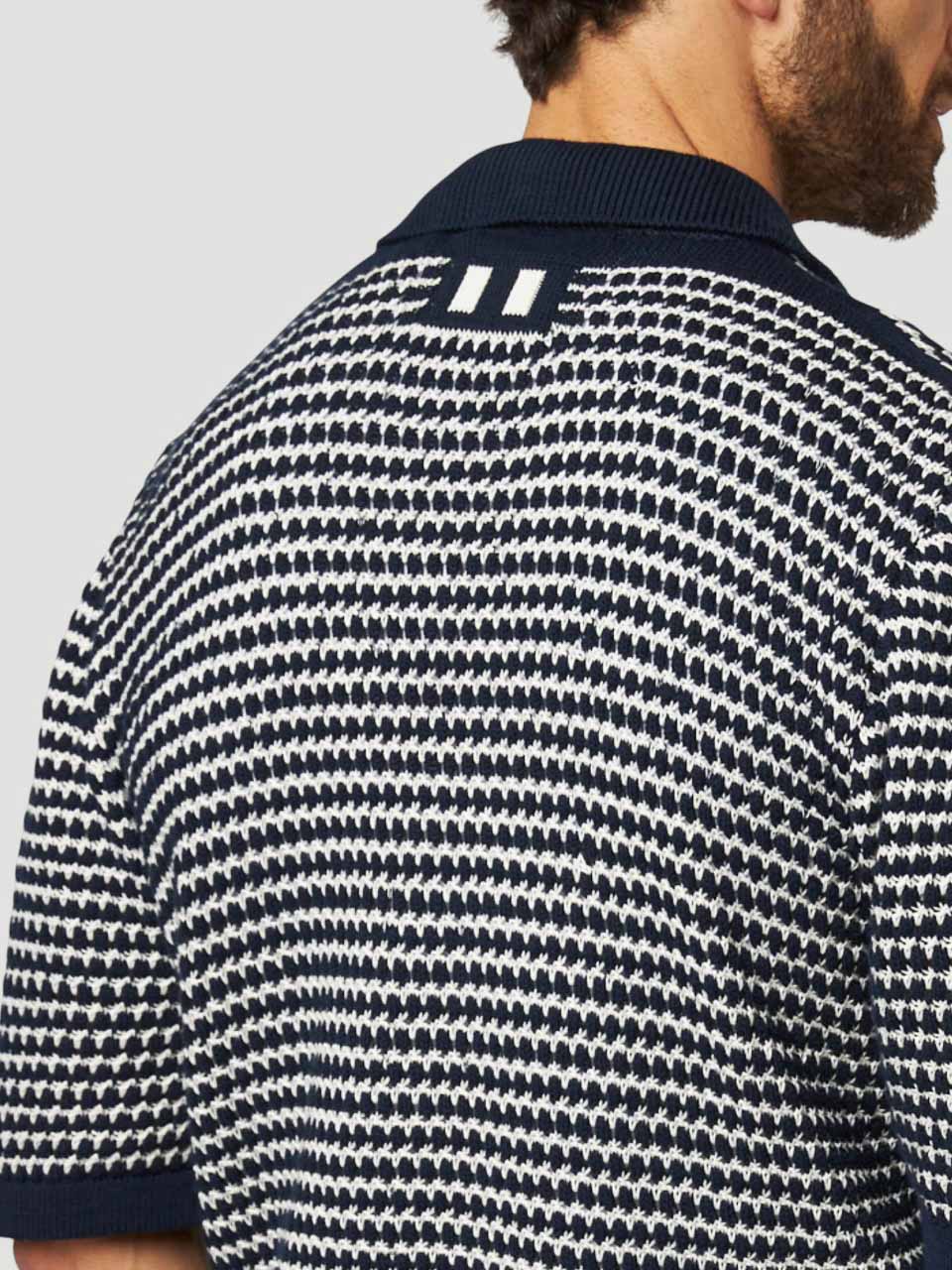 Peregrine Island Crochet Shirt Navy