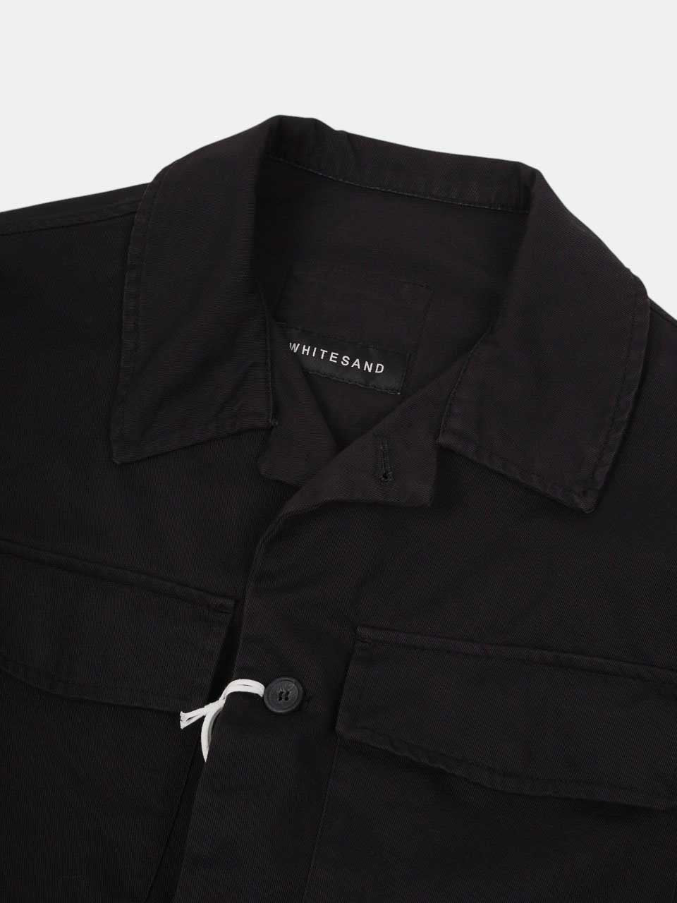 White Sand Cotton Twill Jacket Black