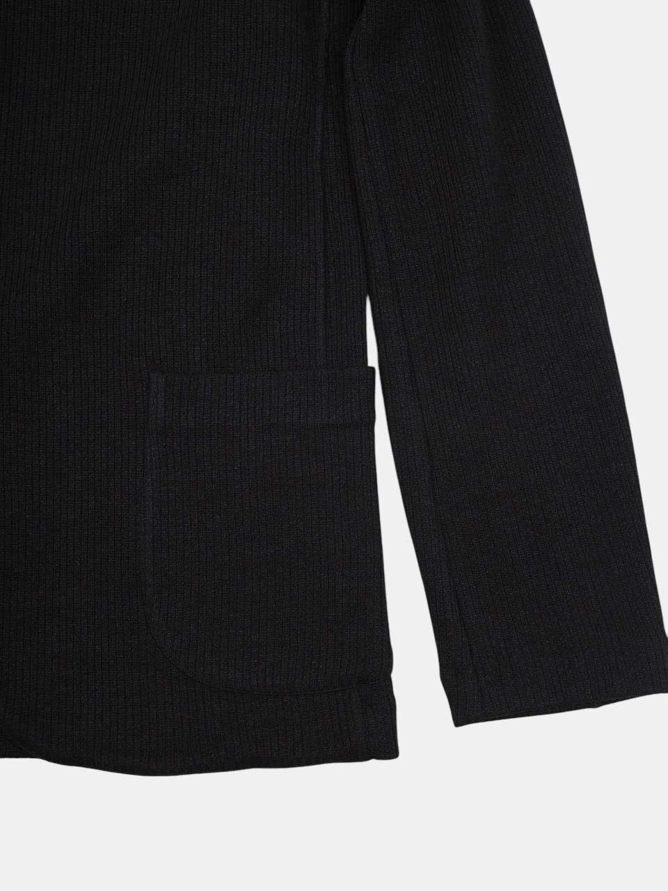 Gran Sasso Knitted Linen Cotton Blazer Black